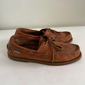 Sebago Docksides Seaboard Tan Brown Leather Boat Shoes Loafers Moccasins 10.5